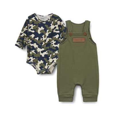Baby Fleece Romper Set (Olive Green)