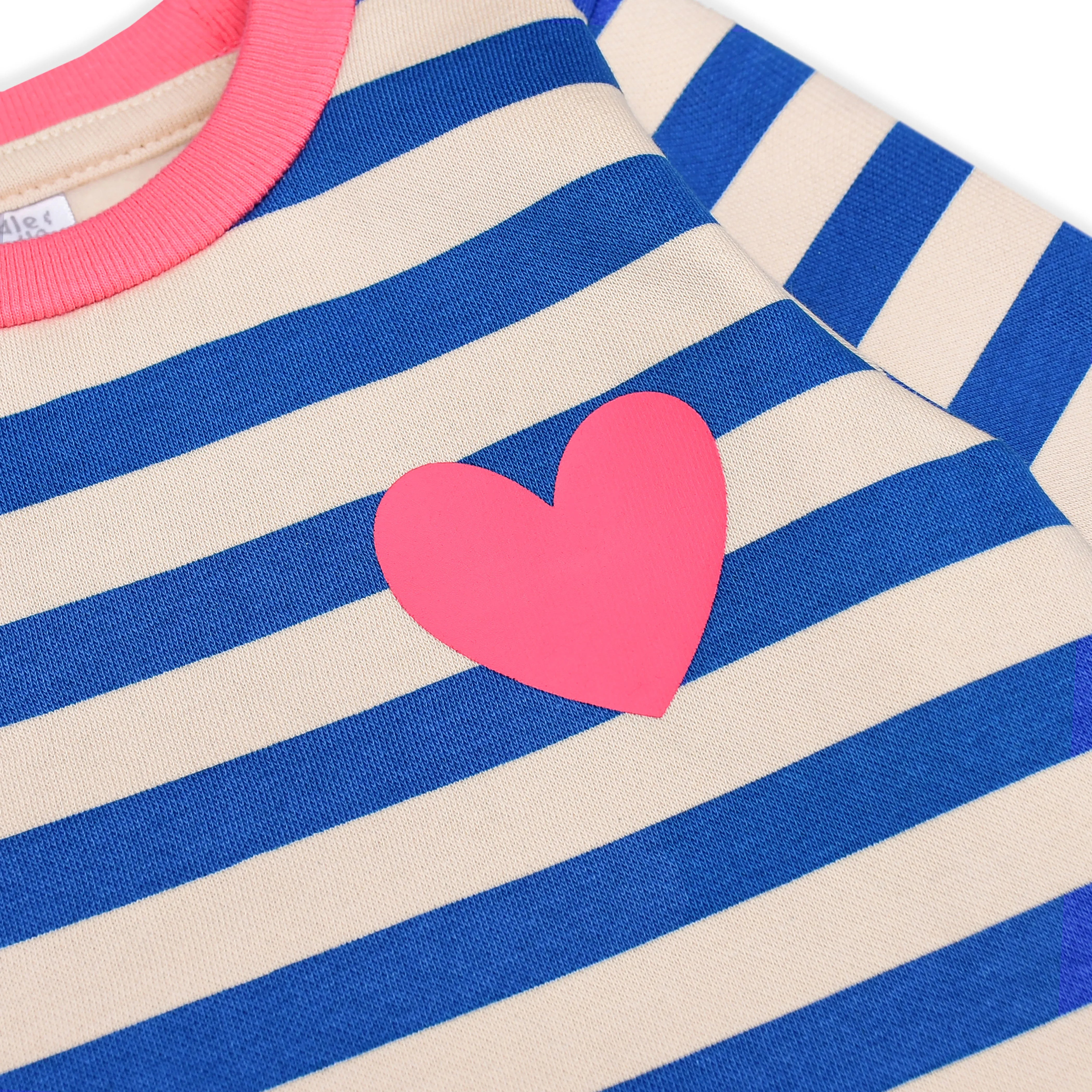 Girls Long Sweatshirt (Blue Stripes)