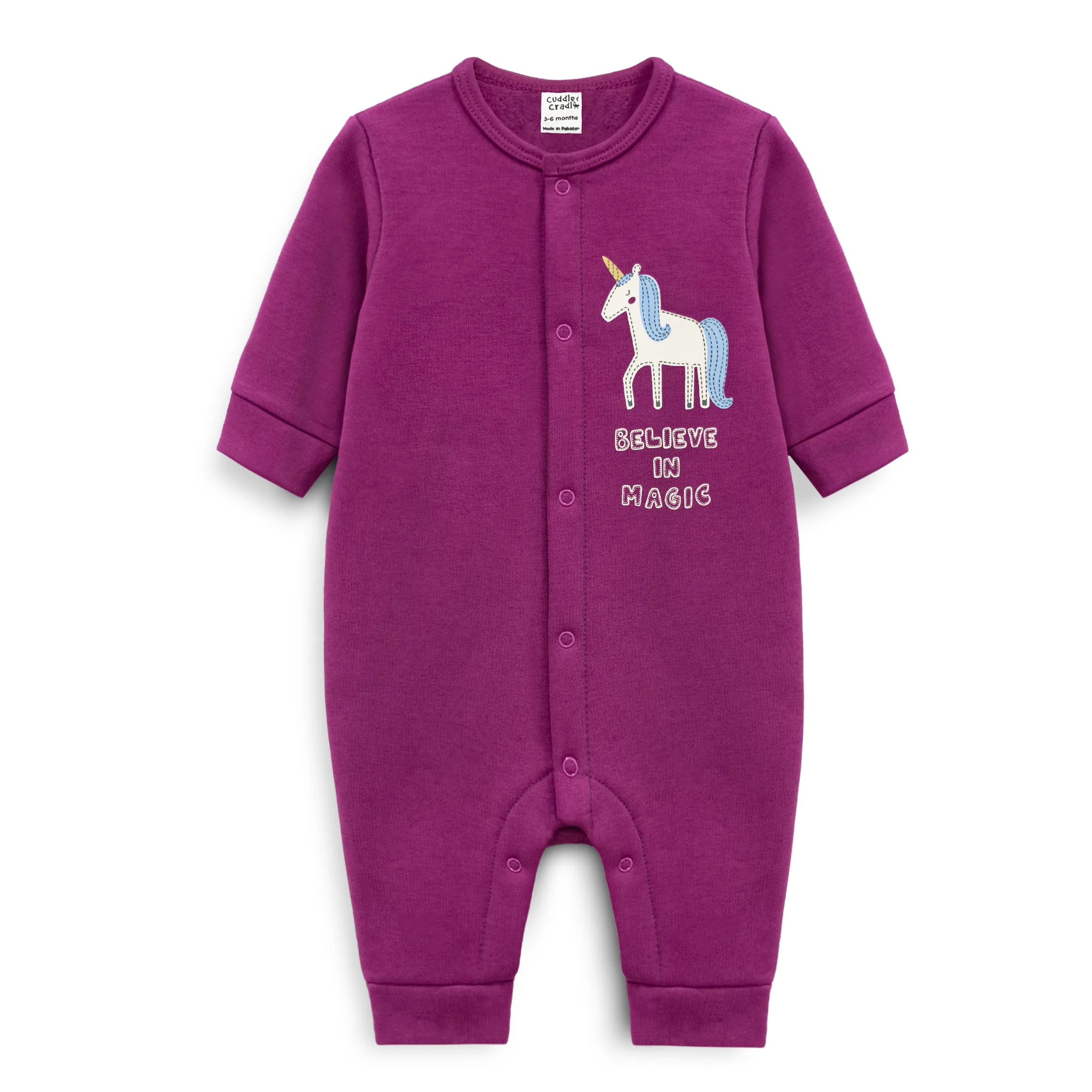 Baby Fleece Full Length Romper (Purple)