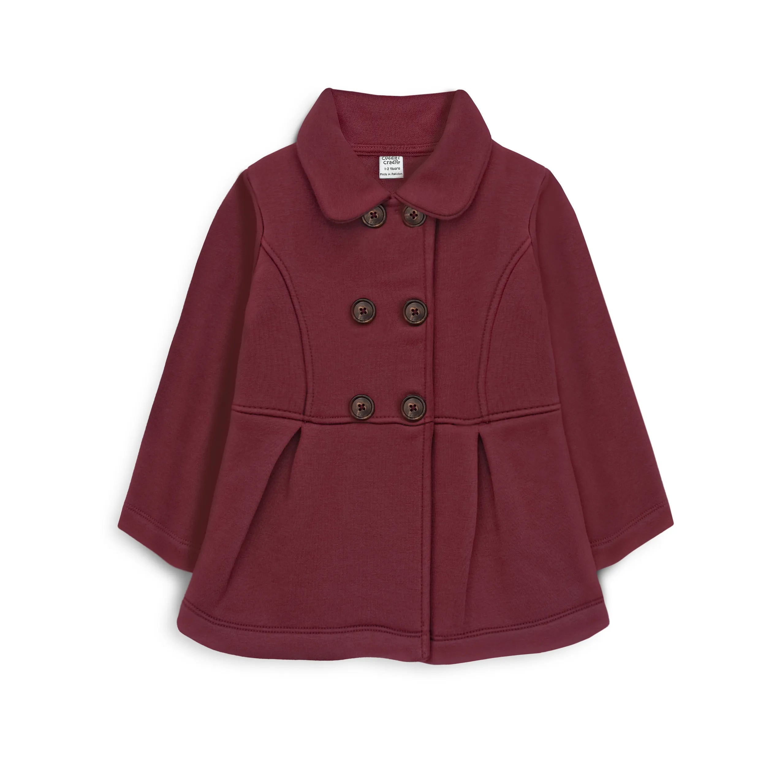 Girls Fleece Coat (Maroon)