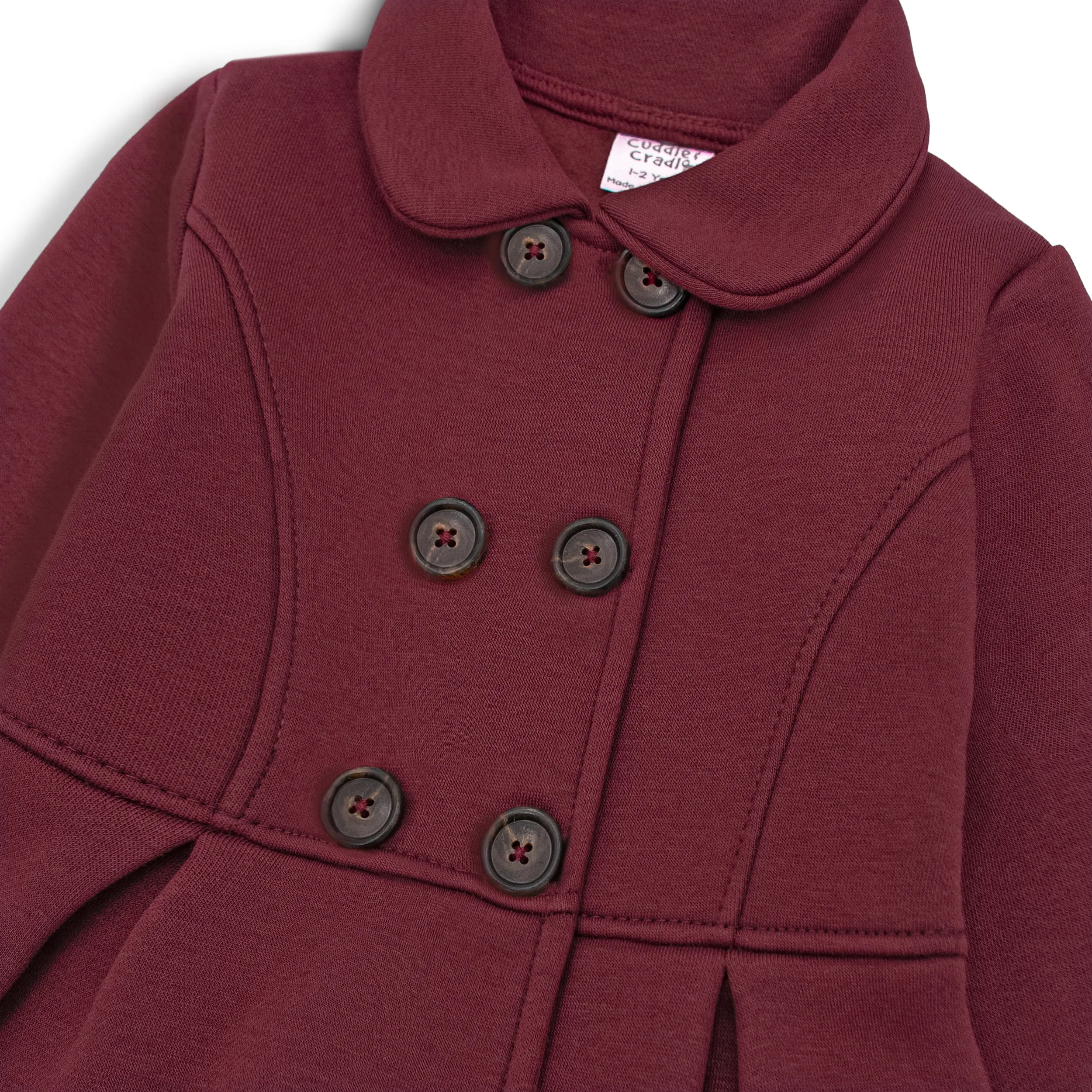 Girls Fleece Coat (Maroon)