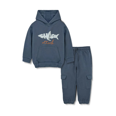 Kids Fleece Hoodie & Trousers Set (Shark Attack)