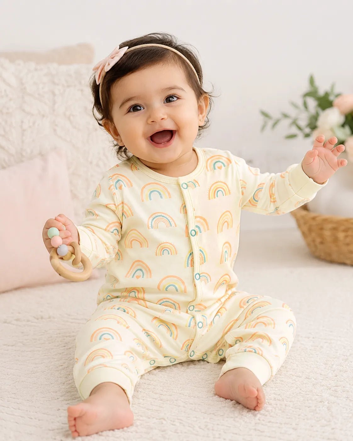 Baby Girl Full Length Romper (Rainbow)