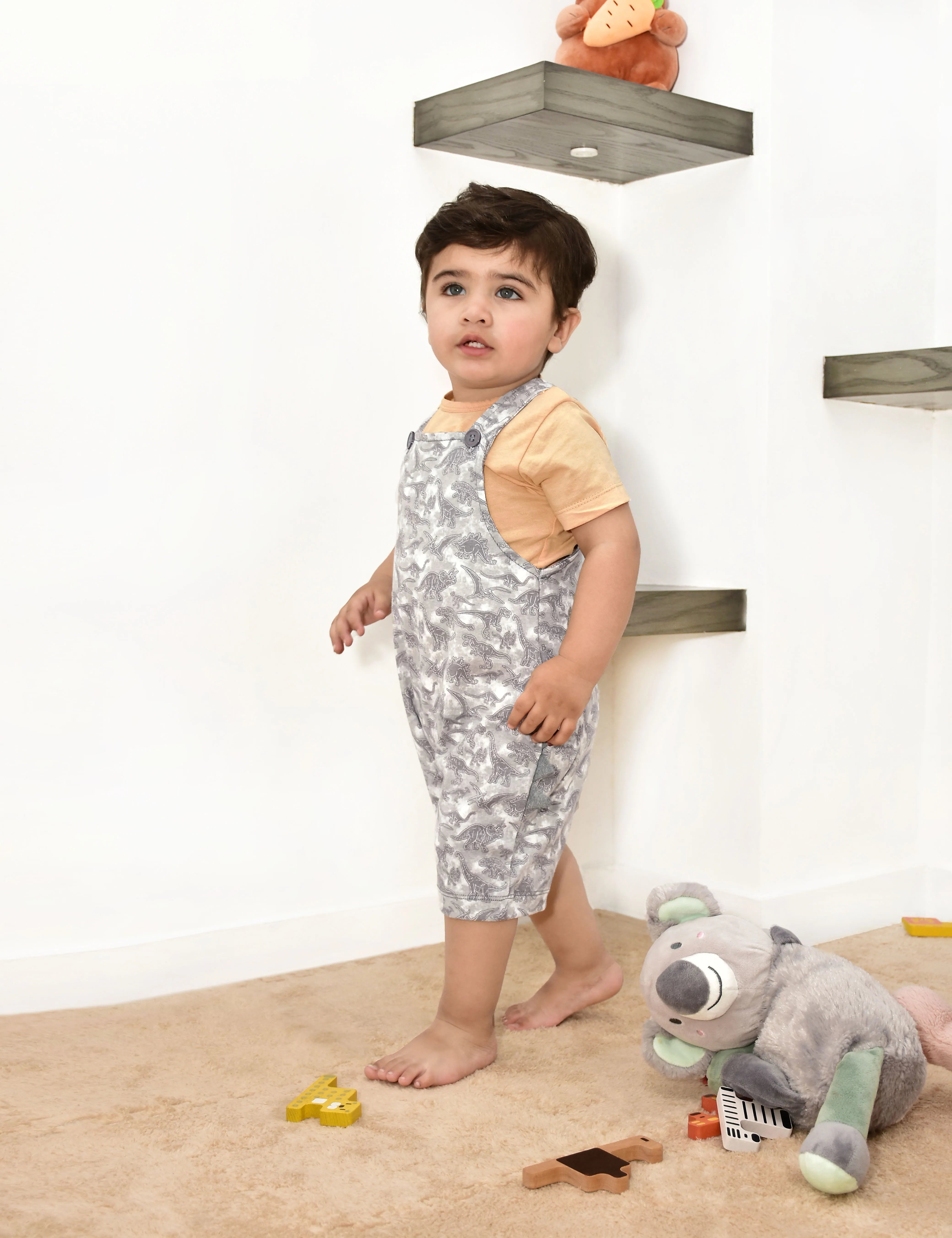 Half-length Romper set (Gray)