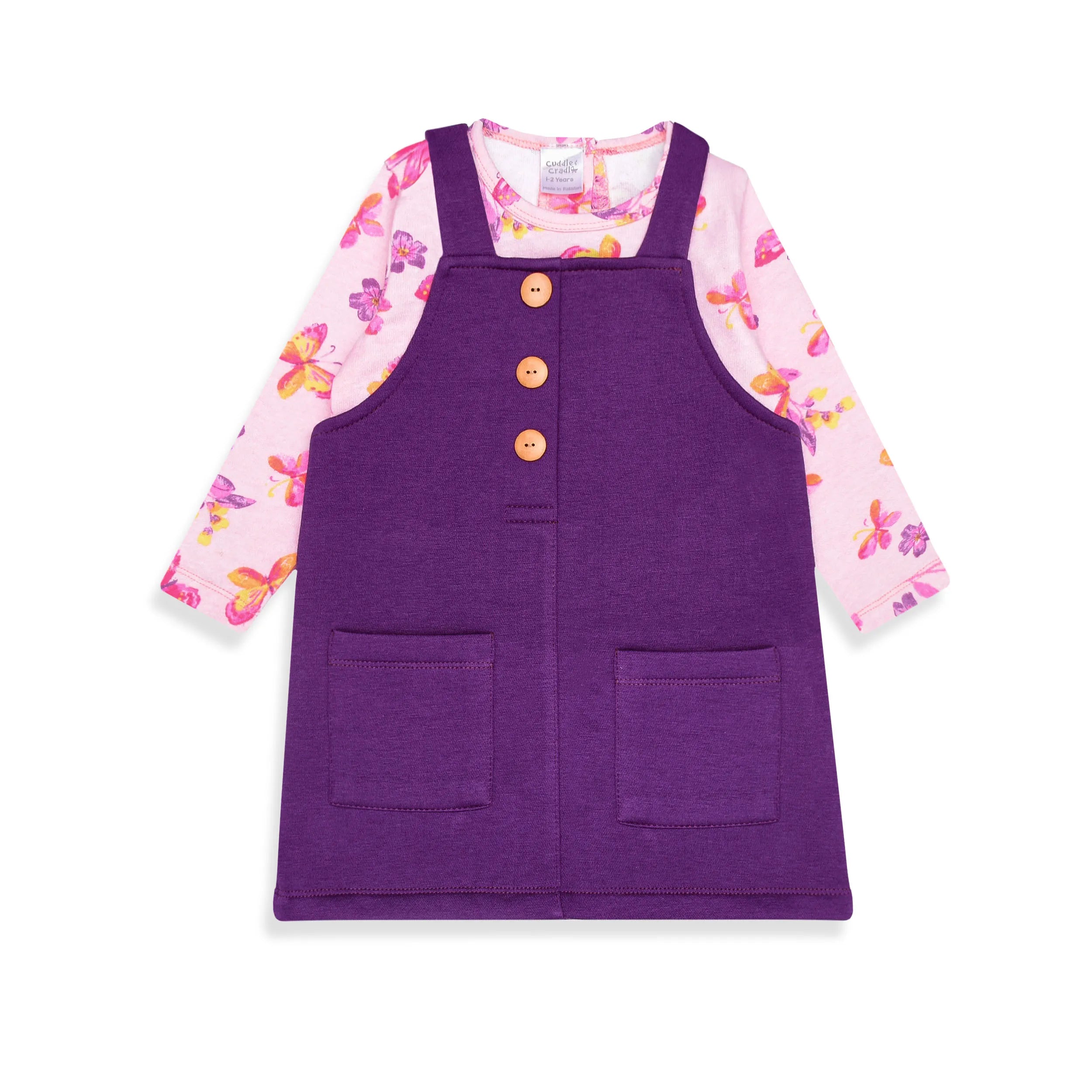 Girls Fleece Frock (Floral)