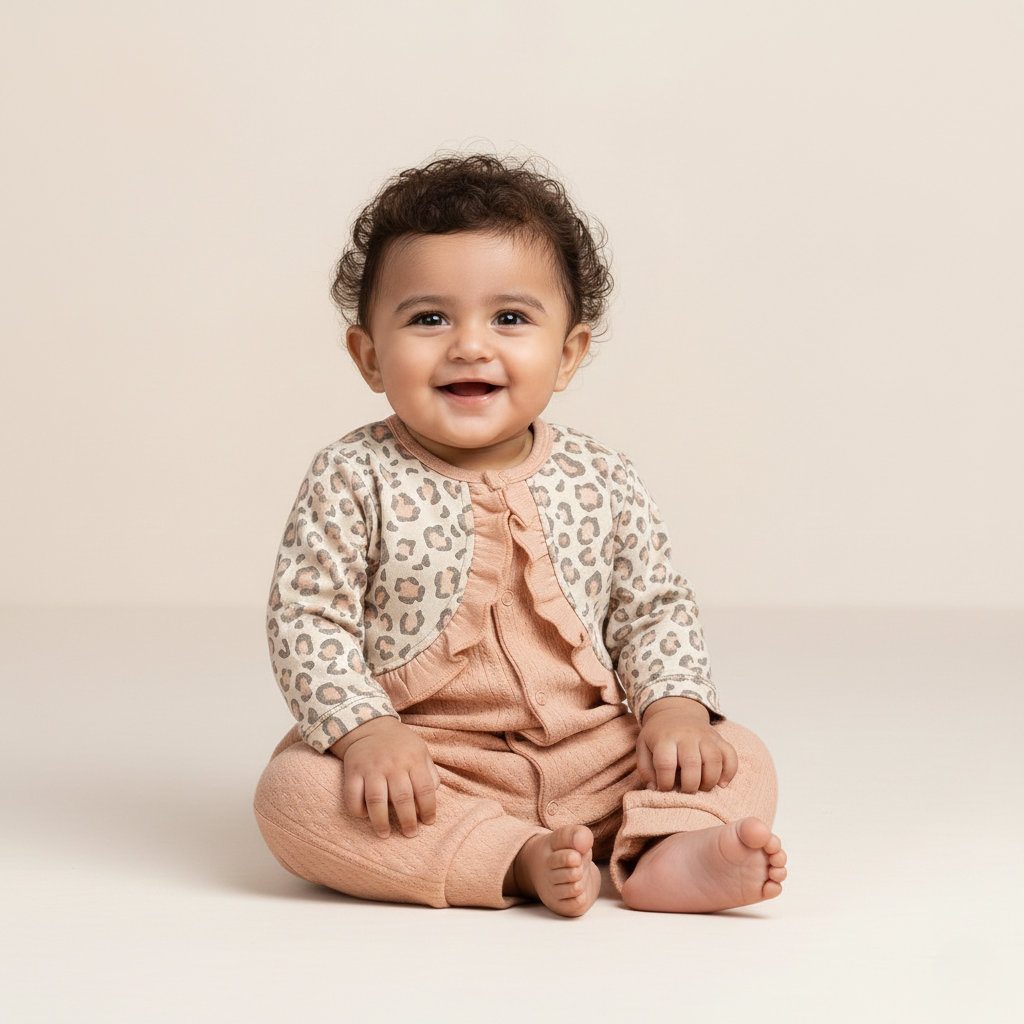 Baby Full Length Romper (Peach)