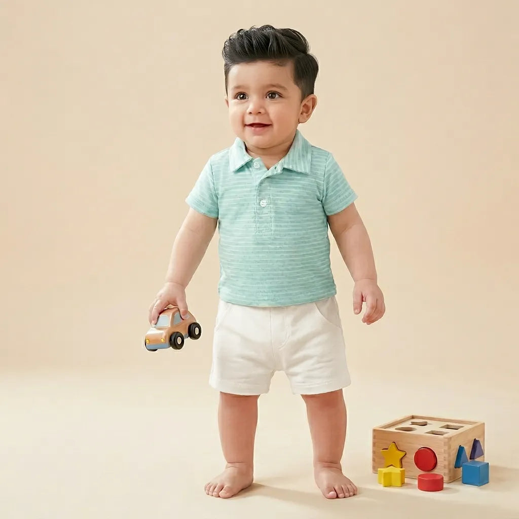 Half Length Baby Romper (Striper)