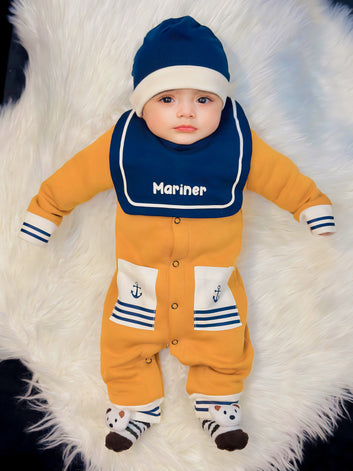 Baby Fleece Romper Set (Mariner)