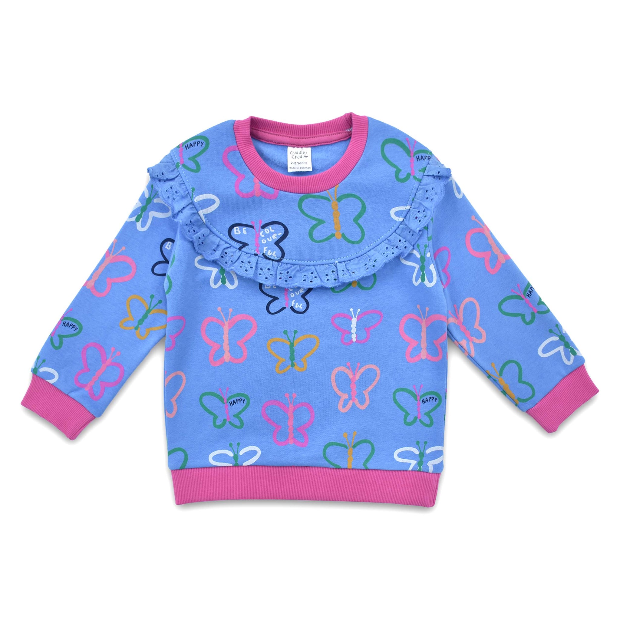 Girls Fleece Sweatshirt (Butterflies)
