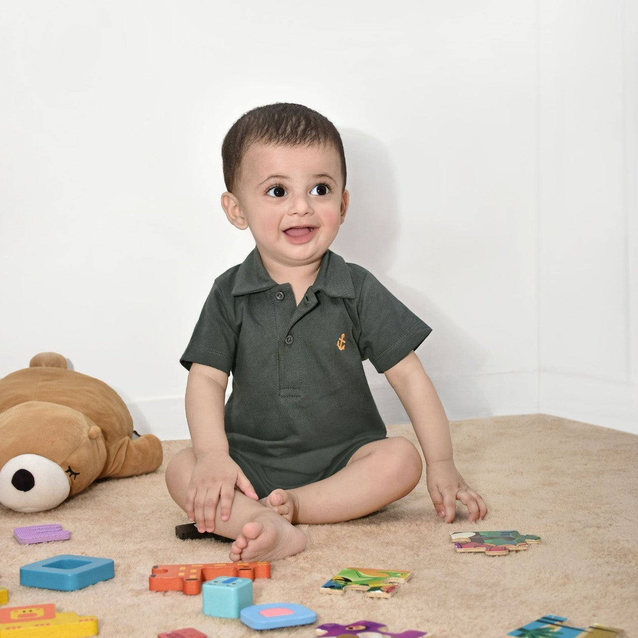 Half-length Polo Romper (Anchor-001)