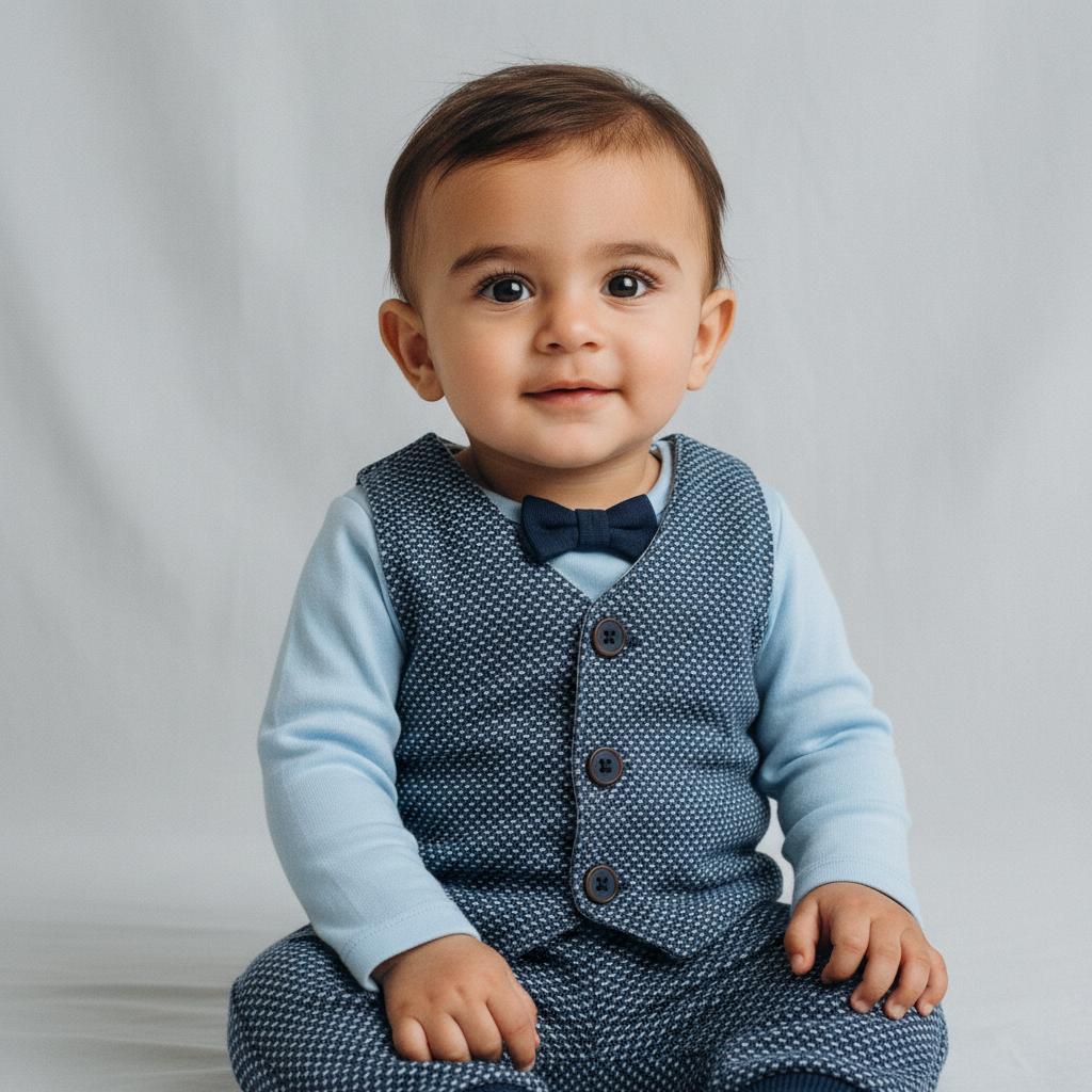 Baby Waistcoat Set (Navy)