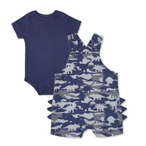 Half-Length Romper Set Navy Color