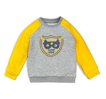 Fleece Sweatshirt and Trouser set (Gray & Yellow)